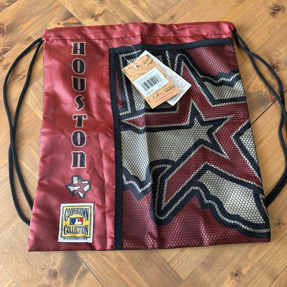 NWT Houston Astros MITCHELL & NESS Tote Bag Drawstring Backpack